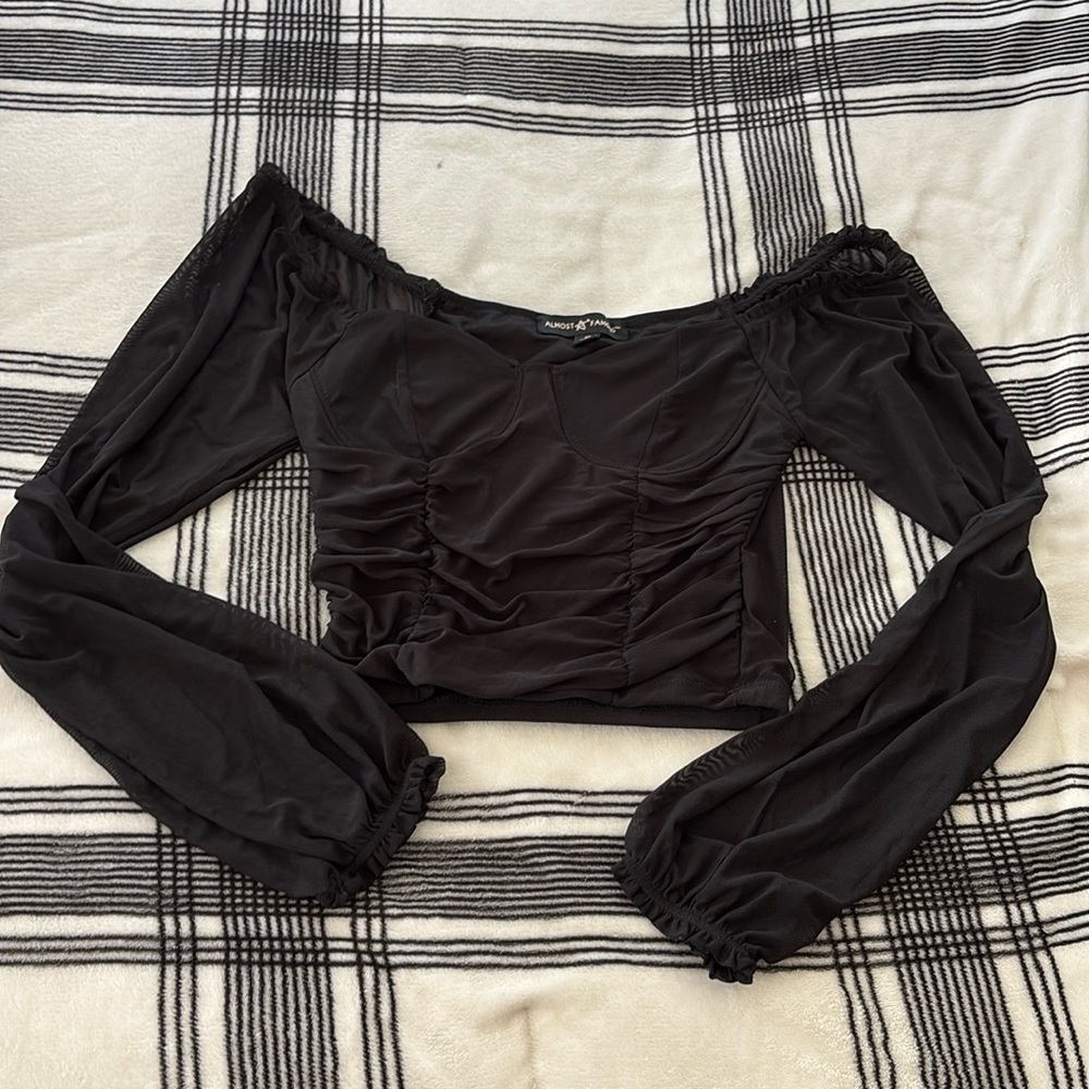 Long Sleeve Mesh Top